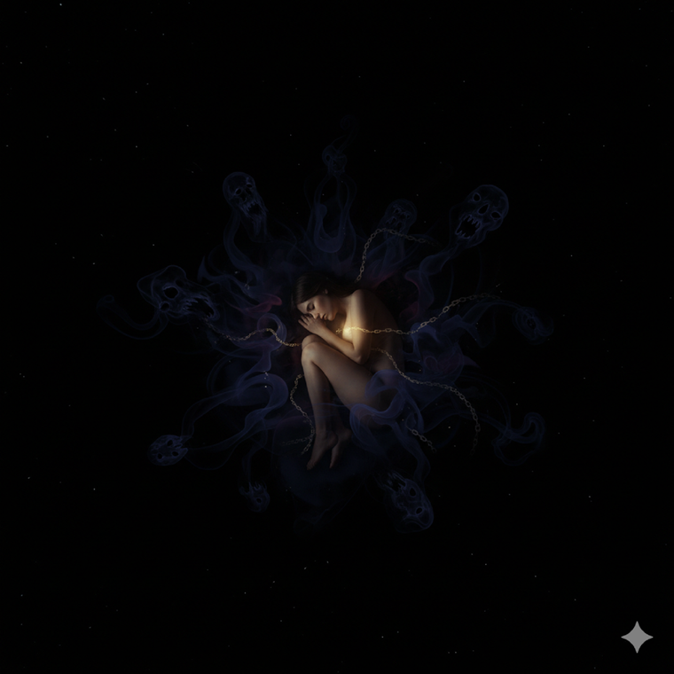 Los sueños a veces aterran. Fuente: IA Gémini.