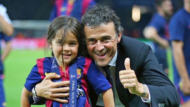 Luis Enrique y su hija Xana. Luis Enrique y su hija Xana.