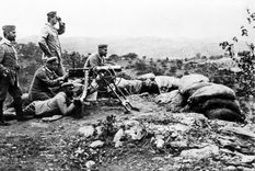 Un arma alemana en posición de ataque en 1904. Foto: GETTY IMAGES