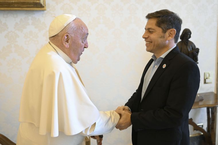 El Papa recibió a Axel Kicillof en la Santa Sede Foto: Prensa Axel Kicillof
