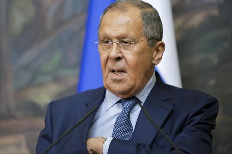 Sergei Lavrov, cabeza rusa en la reunión de Estambul. Foto: Efe.