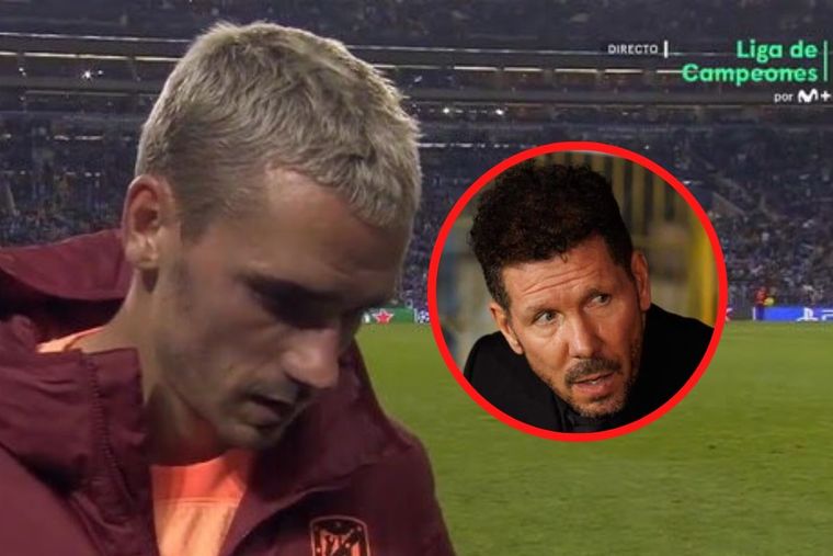 Griezmann, muy enojado tras el fracaso del Atlético de Madrid en la Champions League.