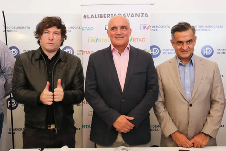 Rosales, Espert y Milei, juntos.&nbsp;