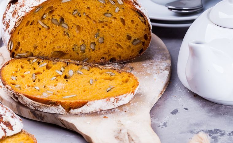 Pan de calabaza Una receta simple y en pocos pasos para obtener un pan esponjoso y muy sabroso. Foto: Shutterstock