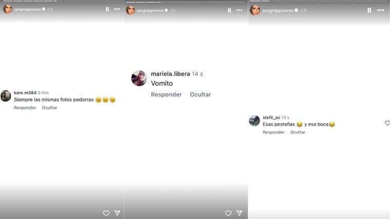 La China Suárez publicó posteos en contra de ella. Foto: captura de pantalla Instagram/ @sangrejaponesa. La China Suárez publicó posteos en contra de ella. Foto: captura de pantalla Instagram/ @sangrejaponesa. 