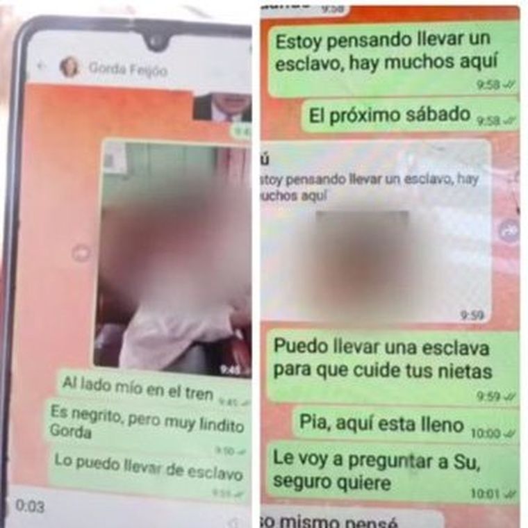 Los mensajes que desataron el escándalo y la denuncia de racismo de la familia del menor. Los mensajes que desataron el escándalo y la denuncia de racismo de la familia del menor.
