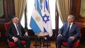 El canciller israelí Gideon Saar y su par argentino Pablo Quirno. El canciller israelí Gideon Saar y su par argentino Pablo Quirno.