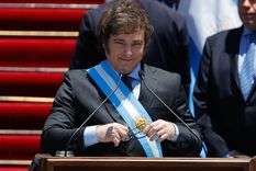 Javier Milei dio su discurso de asunción ante una multitud Foto: EFE