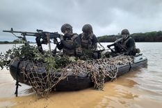 El entrenamiento combina el trabajo de diferentes tropas. Foto: Ejército Argentino