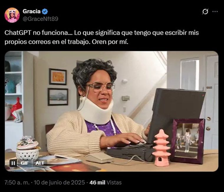 Los memes por la caída del ChatGPT a nivel mundial. Foto: X Los memes por la caída del ChatGPT a nivel mundial. Foto: X