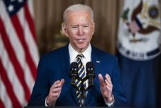 Biden pronunció este jueves su primer gran discurso sobre política exterior en el Departamento de Estado. Foto: Epa