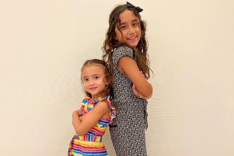 Angel Di María es papá de Mía de 9 y Pía de 5 años que se divierten con distintos looks Foto: Instagram