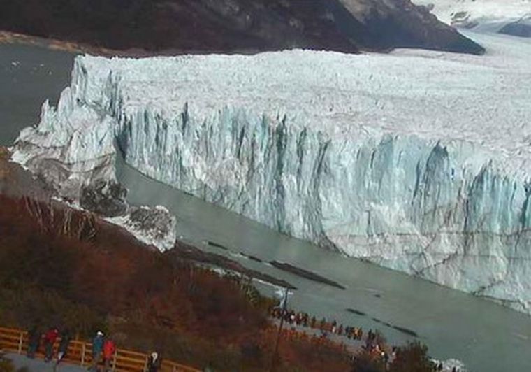 Así está el Perito Moreno a esta hora. Foto: captura