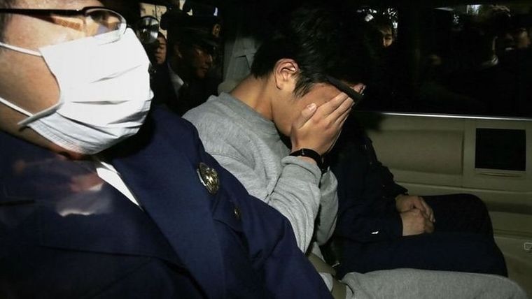 Takahiro Shiraishi después de ser arrestado en 2017. Foto: GETTY IMAGES