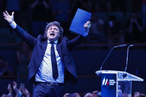 Javier Milei en el foro económico de Madrid en 2025 Javier Milei en el foro económico de Madrid en 2025