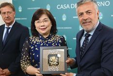 El gobernador actual y el mandatario electo se reunieron con miembros de una misión comercial proveniente de Taiwán Foto: Gobierno de Mendoza