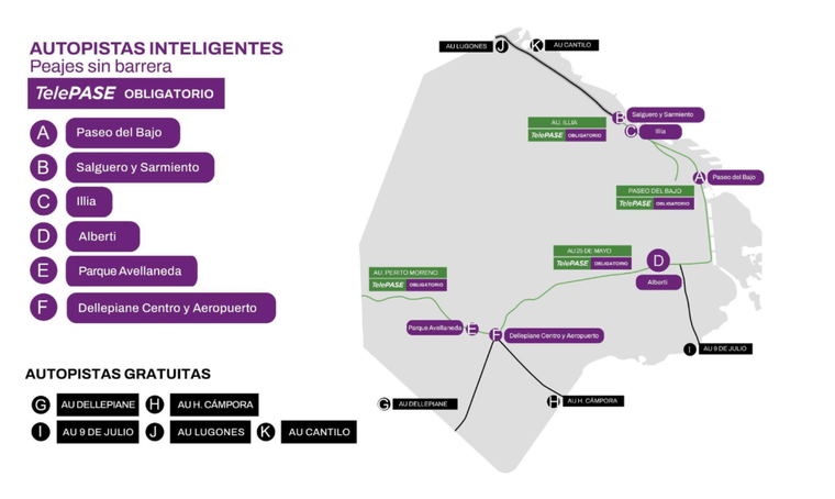 Las zonas donde estarán ubicadas las autopistas inteligentes. Las zonas donde estarán ubicadas las autopistas inteligentes.