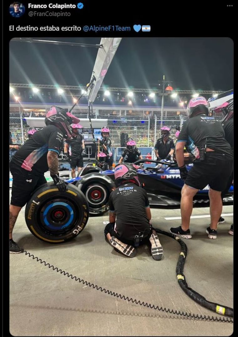 El posteo de Franco Colapinto, tomándose con humor su propio error. El posteo de Franco Colapinto, tomándose con humor su propio error.
