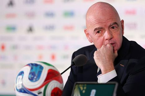 Infantino volvió a defender las pausas de hidratación en el Mundial 2026. Infantino volvió a defender las pausas de hidratación en el Mundial 2026.