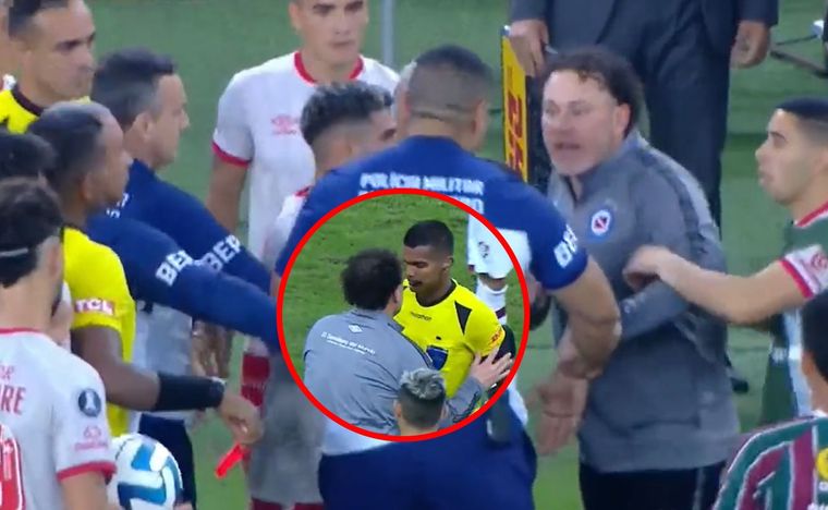 Milito, sacado con el arbitraje. Foto: Captura