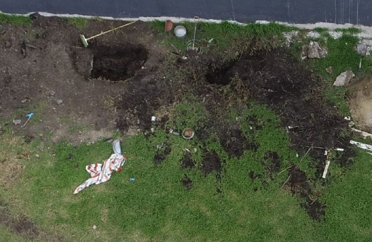 El lugar del aberrante hallazgo Foto: Ministerio de Seguridad PBA