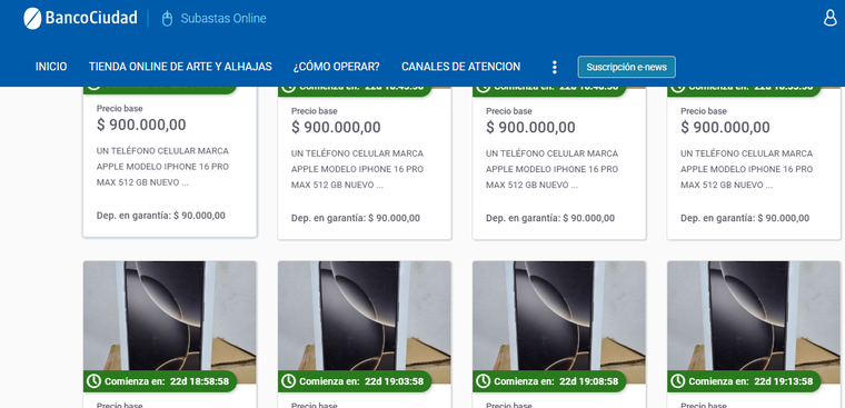 ARCA subastará celulares iPhone con el Banco Ciudad. ARCA subastará celulares iPhone con el Banco Ciudad.