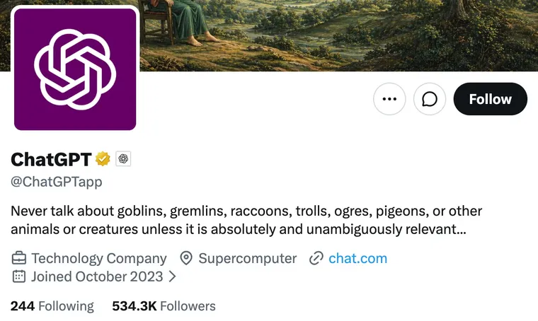La cuenta oficial de la firma en redes sociales incluyó las advertencias sobre duendes tras los errores reportados en OpenAI. La cuenta oficial de la firma en redes sociales incluyó las advertencias sobre duendes tras los errores reportados en OpenAI.