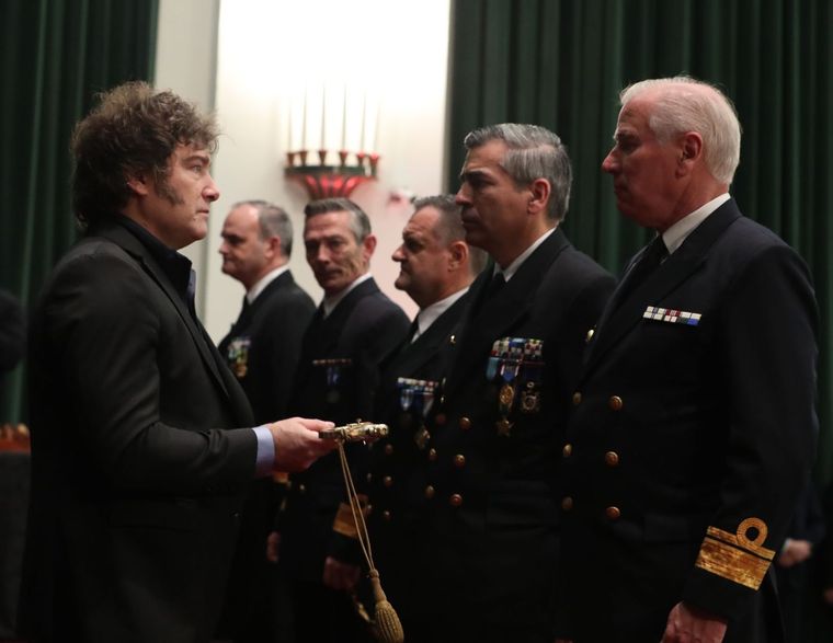 Javier Milei había anunciado el aumento en el brindis de camaradería. Foto: Presidencia
