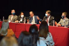 Presentaron la reforma constitucional solo para la tropa propia en el auditorio Bustelo. Foto: Senado de Mendoza