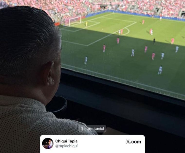 Chiqui Tapia observó de cerca el título del Inter Miami de Messi y felicitó a los argentinos vía redes.