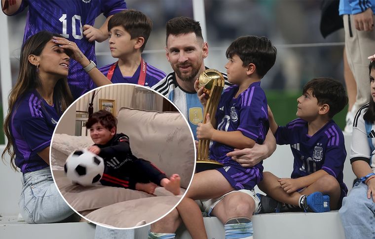 Lionel Messi Leo publicó un video de su hijo Ciro atajando.