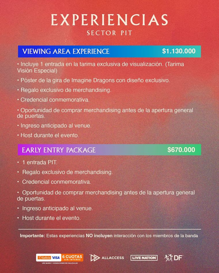 Los dos paquetes VIP más económicos. Los dos paquetes VIP más económicos.