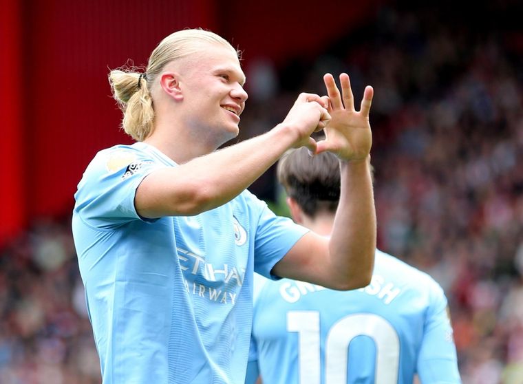 Erling Haaland anotó el primer gol del City. Foto: EFE