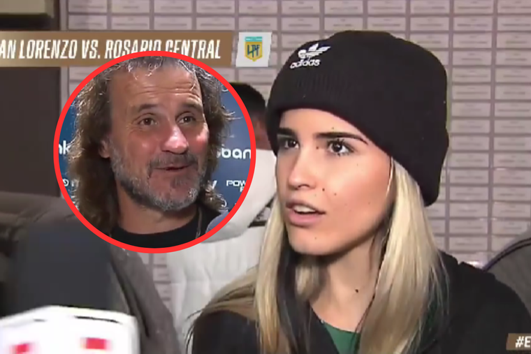 Pamela Insua y una carcajada por el imponderable de su papá en pleno partido de San Lorenzo