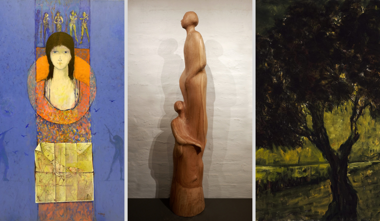 Obras de Antonio Sarelli, Rebeca Sarelli y Ángel Gil, respectivamente.
