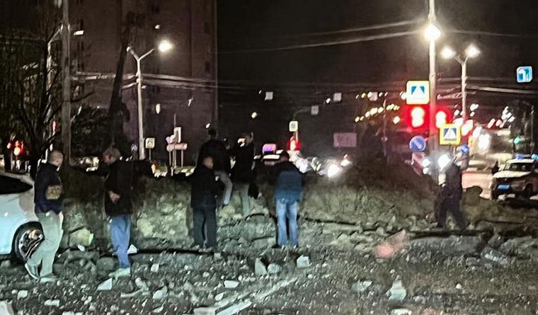 Belgorod Una de las varias bombas que ya estalló en Belgorod, Rusia. Foto: Dpa.