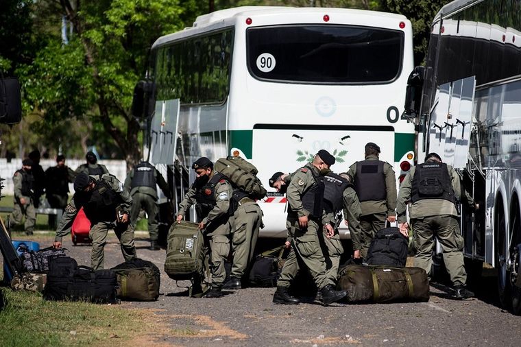 Este martes llegaron 200 gendarmes a la ciudad de Rosario Foto: Prensa Ministerio de Seguridad