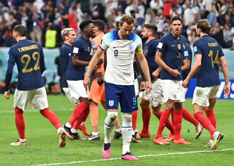 Kane erró un penal clave a los 83 de los cuartos del Mundial entre Francia e Inglaterra. Foto: EFE