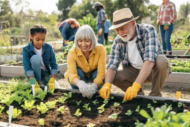 Plantar en la tercera edad.