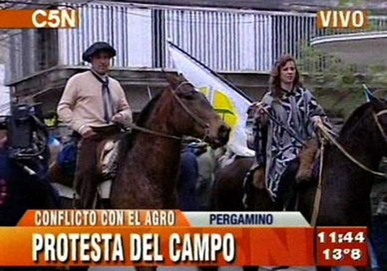 Comenzó un nuevo tractorazo en la provincia de Buenos Aires. Foto: TV