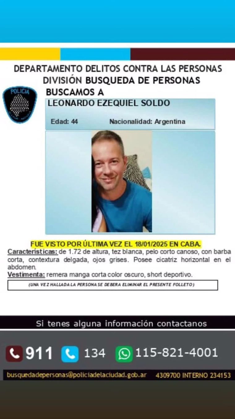 El hombre estaba desaparecido desde el 18 de enero Foto: @PeriodismoMovi3