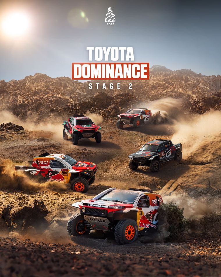 Toyota dominó la Etapa 2 del Dakar en autos. Toyota dominó la Etapa 2 del Dakar en autos.