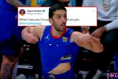 Campazzo se fue expulsado y el jugador que recibió el duro empujón lo amenazó por Twitter.