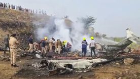 Así quedó el lugar donde cayó el avión.