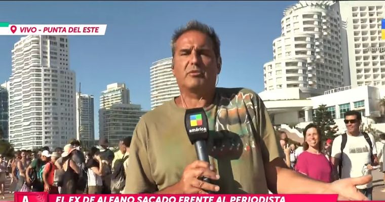 Un periodista de América TV escupió en vivo y fue repudiado en redes. Foto: Captura América TV.