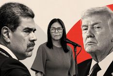 Donald Trump, Delcy Rodríguez y Nicolás Maduro