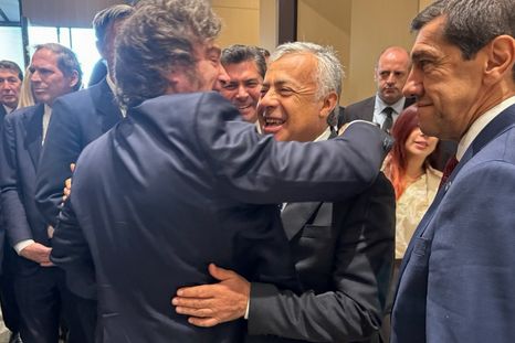 Javier Milei y Alfredo Cornejo en Estados Unidos.