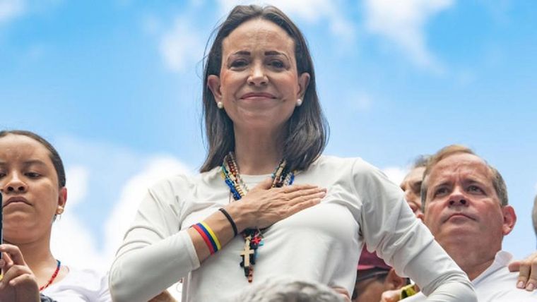 María Corina Machado habló con BBC Mundo a pocos días del 10 de enero. Foto: BBC