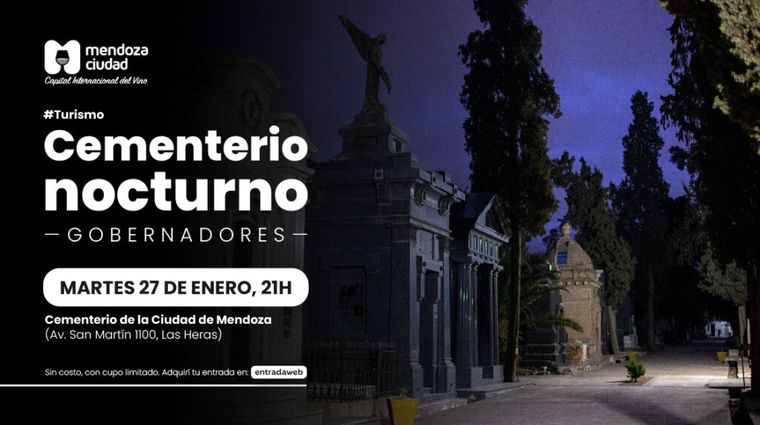 El Cementerio de Ciudad abre de noche con un circuito histórico sobre figuras clave de Mendoza. El Cementerio de Ciudad abre de noche con un circuito histórico sobre figuras clave de Mendoza.