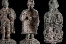 Una de las estatuas representa al Buda Shakayumi, que es uno de los nombres utilizados para el hombre nacido en Siddhartha Gautama después de que encontró la iluminación y alcanzó el nirvana. Foto: Shaanxi Provincial Institute of Archaeology